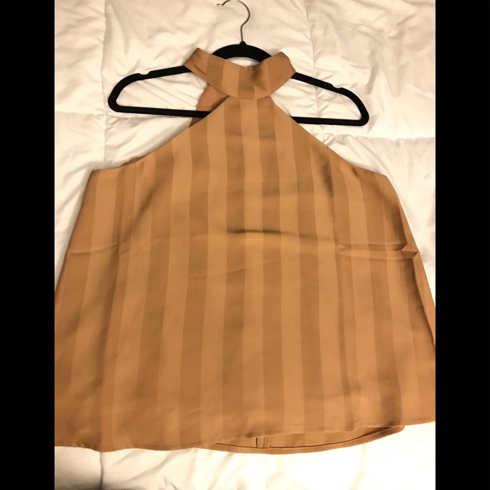 Beige Striped Tank Top